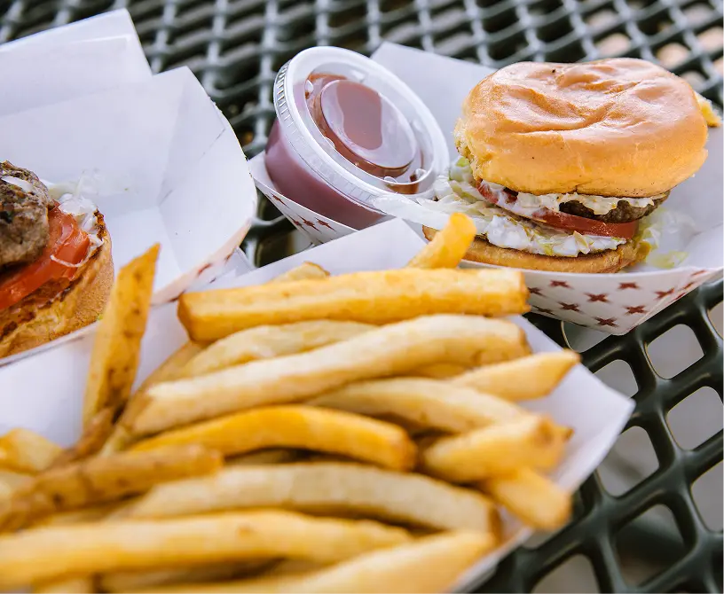 sandwich sliders and fries